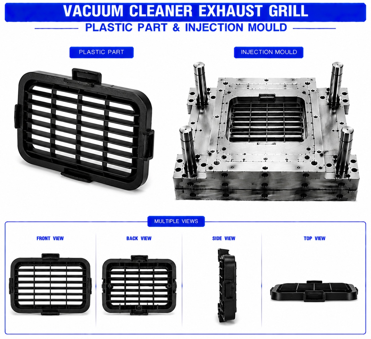 Vacuum Cleaner Plastic Exhaust Grill